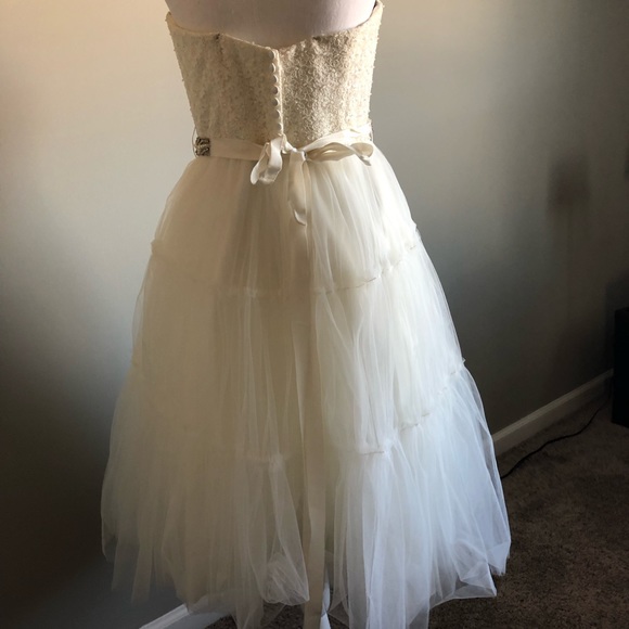 Galina tea length gown w tulle skirt sz 10 - Picture 7 of 8